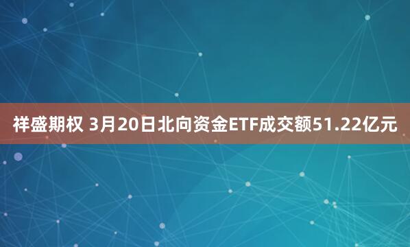 祥盛期权 3月20日北向资金ETF成交额51.22亿元